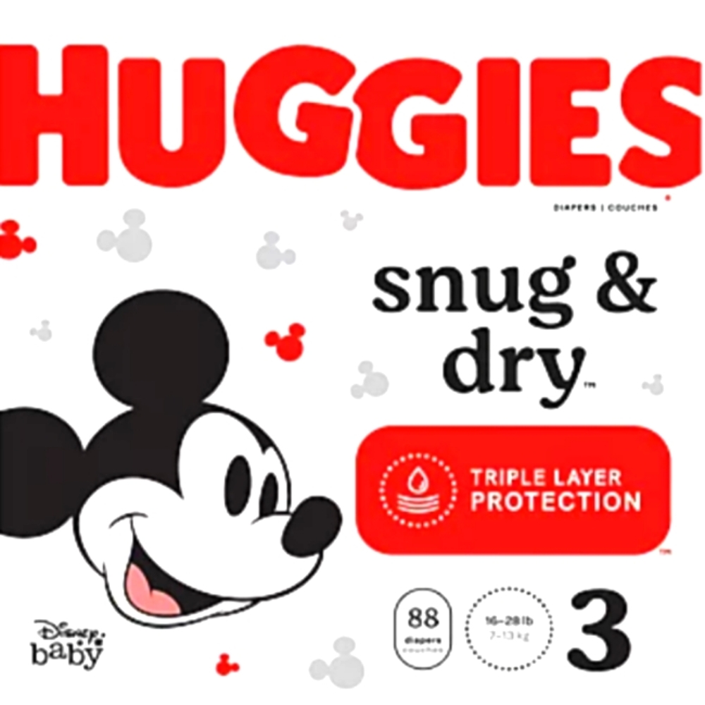 Huggues Snug And Dry , Size 3, 88 And 168 Count -NIB-